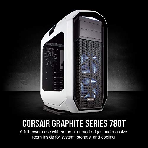 Corsair Graphite 780T Full-Tower ATX - Caja de PC, ventana lateral con dos AF140 rojo LED ventilador, Blanco