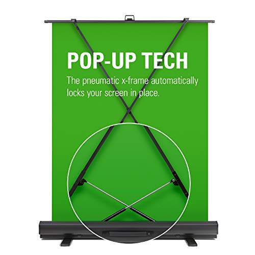 Corsair Green Screen - Panel chromakey plegable para eliminación del fondo, marco autodesplegable, tejido verde chroma antiarrugas, estuche rígido de aluminio