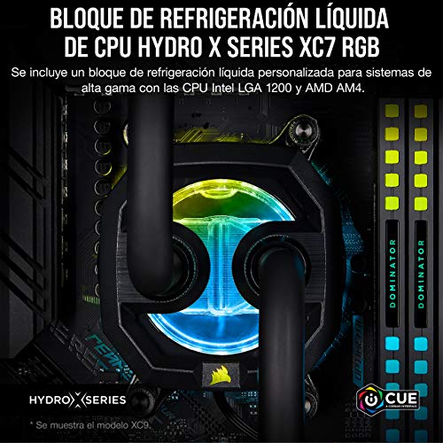 Corsair Hydro X Series XC7 Waterblock para procesador RGB (1200/AM4), Negro