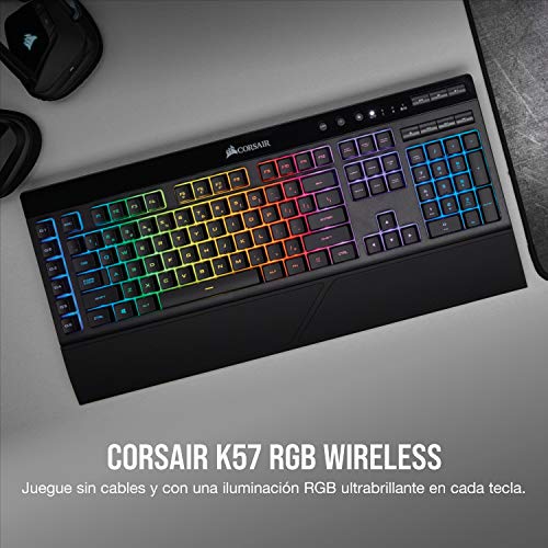 Corsair K57 RGB Wireless - Teclado Para Juegos, Retroiluminación RGB, Color Negro, Teclado Español
