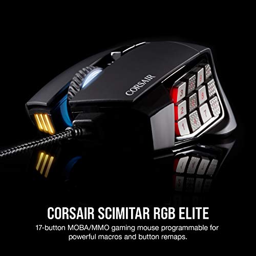 Corsair M65 Pro RGB - Ratón para juegos FPS - Sensor óptico de 12.000 DPI - Botón de francotirador DPI ajustable - Pesos ajustables, color negro