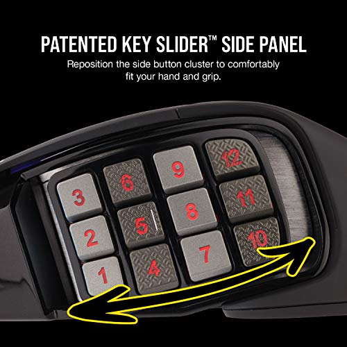 Corsair M65 Pro RGB - Ratón para juegos FPS - Sensor óptico de 12.000 DPI - Botón de francotirador DPI ajustable - Pesos ajustables, color negro