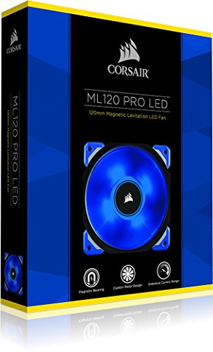 Corsair ML120 PRO Ventilador de PC (120 mm, Levitación Magnética, iluminación LED Azul) Paquete Soltero