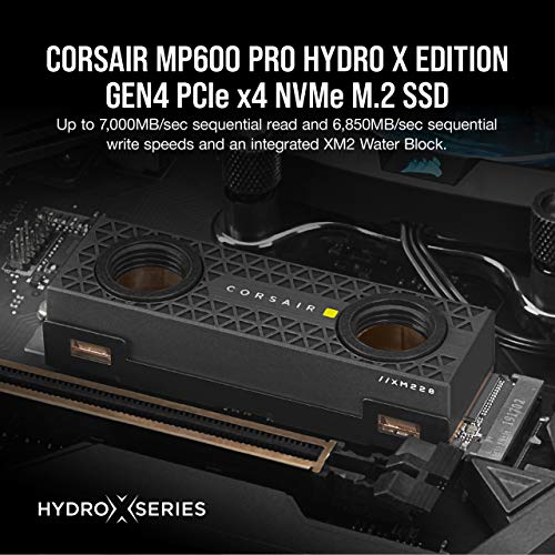 Corsair MP600 Pro SSD 2TB Hydrox Edition Disco Estado sólido, M.2 2280, NVMe, PCIe Gen. 4 x4, TLC NAND Alta Densidad, Velocidad de Lectura hasta 7.000 MB/s, Bloque Hydrox XM2