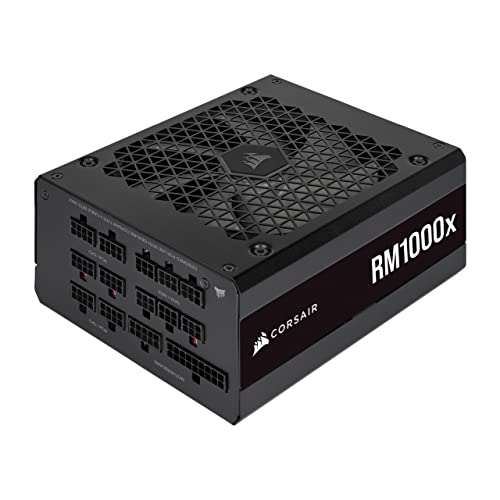 Corsair RM1000x 80 PLUS Gold Fuente de Alimentación 1000 Vatios ATX Totalmente Modular (Ventilador con Levitación Magnética de 135 mm, Condensadores Japoneses, Amplia Compatibilidad) EU, Negro