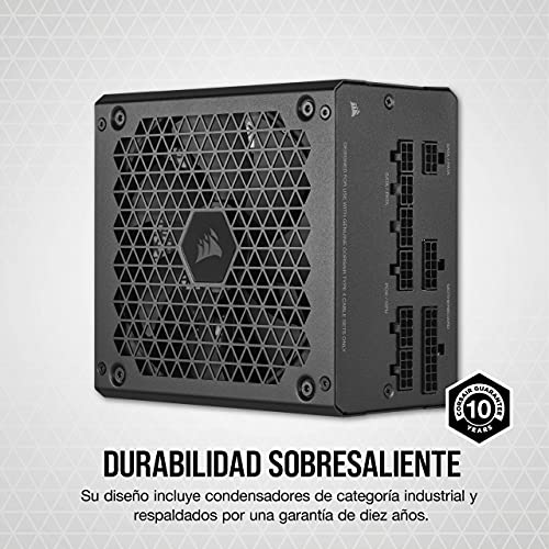 Corsair RM650 2021, RM Series, 650 Watts 80 Plus Gold Fuente de Alimentación ATX Totalmente Modular, Conectores Dobles EPS12V, Poco Ruido, Modo de Zero RPM, Condensadores de 105 °C, Negro