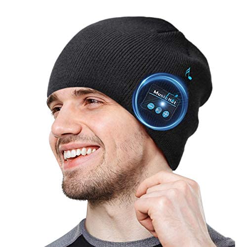 COTOP Gorro Bluetooth 5.0 Regalos originales, regalo para hombres, mujeres, cálido y suave gorro de invierno con música y auriculares inalámbricos estéreo HD para deportes al aire libre