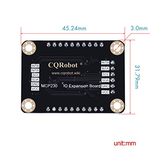 CQRobot Ocean: MCP23017 IO Expansion Board Compatible with Raspberry Pi/micro:bit/Arduino/STM32 Motherboard. I2C Interface, Expands 16 I/O Pins, Up to 8 Expansion Boards Can be Used Simultaneously.