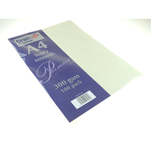 Craft UK A4 Ivory Card, Cartón, Crema, 29.6 x 21 x 0.1 cm