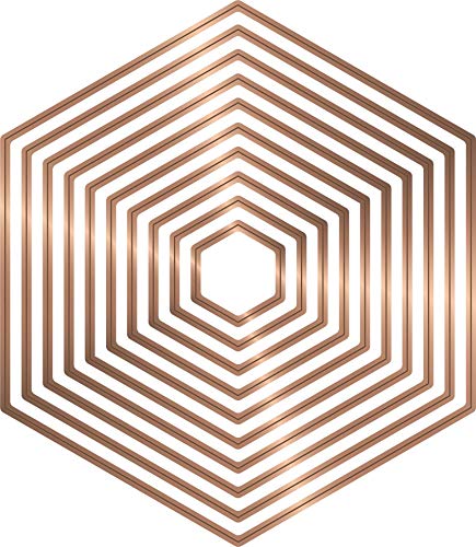 Crafter's Companion GEM-MD-MM-Hexa Gemini Medios Multi Mueren Matrices Patchwork Hexágonos, Bronze, 1" to 5.5"