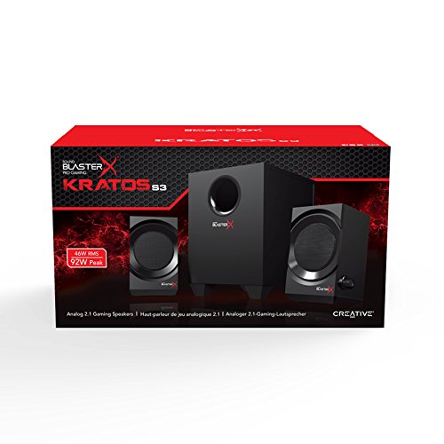 Creative Sound BlasterX Kratos S3 - Altavoces para Juegos analógicos 2.1, Color Negro