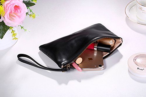 Cronus & Rhea - Bolso de Cuero (Arion) - Embrague Bolso de Mano Bolso de Noche Funda Smartphone - Con Caja de Regalo - Señoras (Negro)