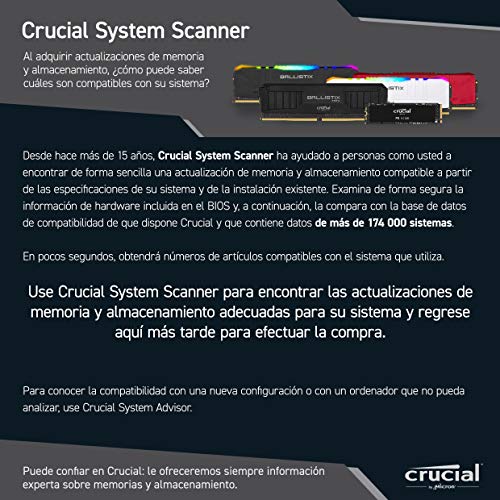 Crucial Ballistix BL2K8G32C16U4R 3200 MHz, DDR4, DRAM, Memoria Gamer para Ordenadores de sobremesa, 16GB (8GB x2), CL16, Rojo