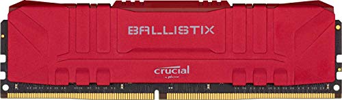 Crucial Ballistix BL8G32C16U4R 3200 MHz DDR4 DRAM Memoria de Juegos de Escritorio 8GB CL16 Rojo