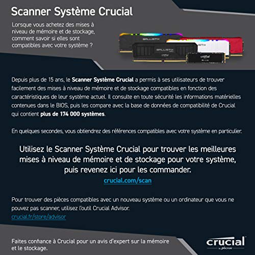 Crucial BL2K8G36C16U4RL Ballistix RGB - Memoria Gamer para ordenadores de sobremesa, 3600 MHz, DDR4, DRAM, 16GB (8GBx2), CL16, Rojo