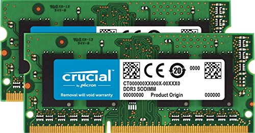 Crucial CT2KIT102464BF160B - Kit de Memoria Portátil, 16 GB (2 x 8 GB) DDR3 1600 MHz CL11