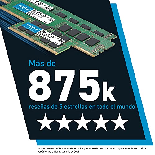Crucial RAM CT2K4G4DFS824A 8 GB (2 x 4 GB) DDR4 2400 MHz CL17 Kit de Memoria de Escritorio