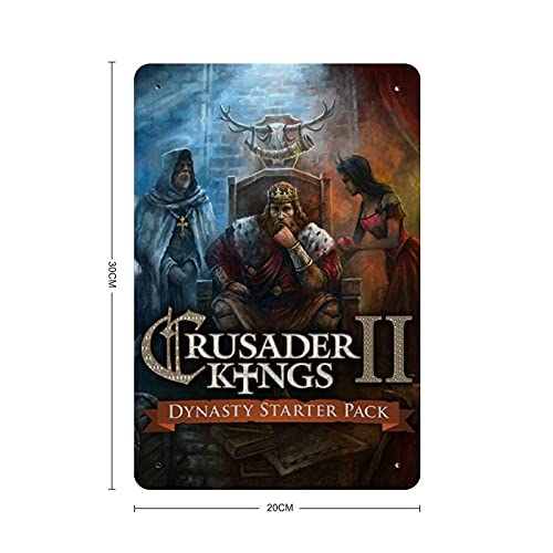 Crusader Kings II Classic Popular Game Cover 2 Letrero de metal vintage Pub Club Cafe bar Home Wall Art Decoración 30 x 20 cm