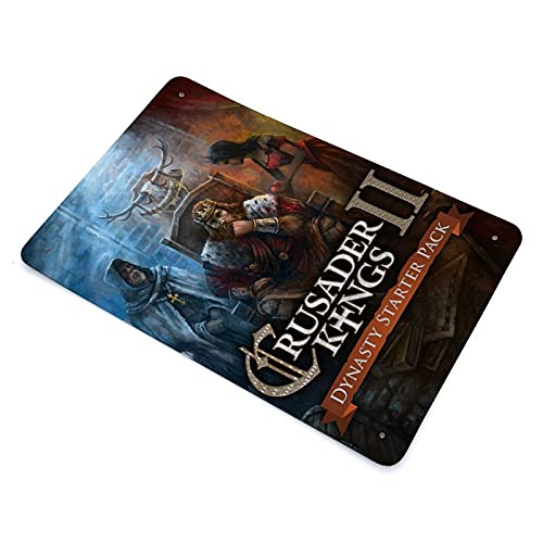 Crusader Kings II Classic Popular Game Cover 2 Letrero de metal vintage Pub Club Cafe bar Home Wall Art Decoración 30 x 20 cm