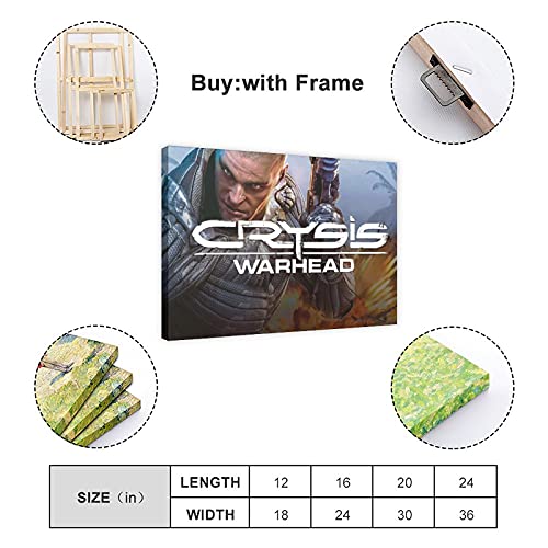 Crysis Warhead - Póster de lona para decoración de pared, diseño de cabeza de guerra, para sala de estar, dormitorio, marco de 50 x 75 cm