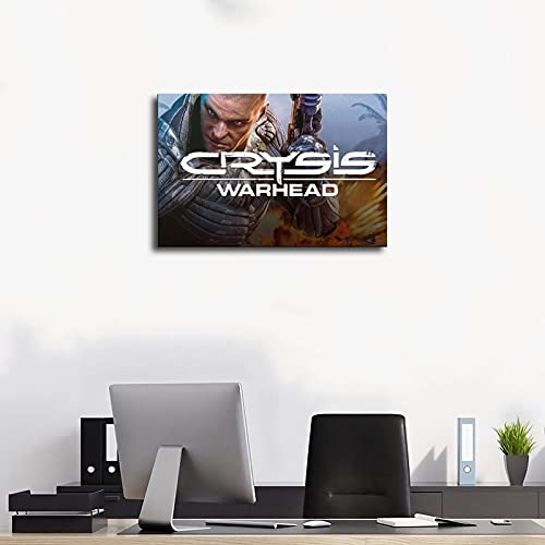 Crysis Warhead - Póster de lona para decoración de pared, diseño de cabeza de guerra, para sala de estar, dormitorio, marco de 50 x 75 cm