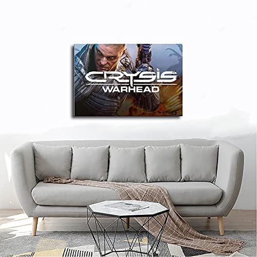 Crysis Warhead - Póster de lona para decoración de pared, diseño de cabeza de guerra, para sala de estar, dormitorio, marco de 50 x 75 cm