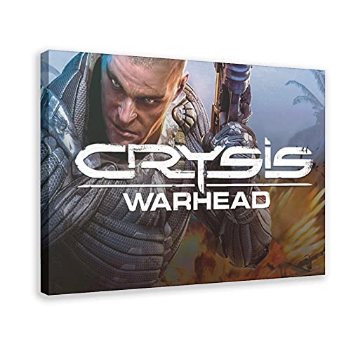 Crysis Warhead - Póster de lona para decoración de pared, diseño de cabeza de guerra, para sala de estar, dormitorio, marco de 50 x 75 cm