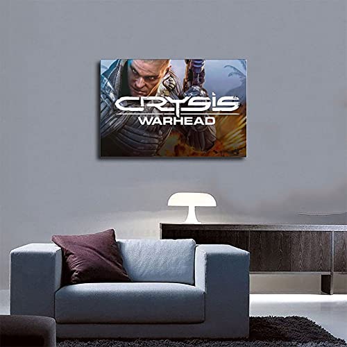 Crysis Warhead - Póster de lona para decoración de pared, diseño de cabeza de guerra, para sala de estar, dormitorio, marco de 50 x 75 cm