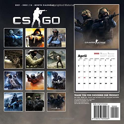 CS GO Calendar 2022-2023: CS GO Calendar 2022 - OFFICIAL Games calendar 2022 18 months- Planner Gifts boys girls kids and all Fans BIG SIZE 17''x11''(Kalendar Calendario Calendrier).