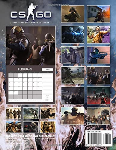 CS GO: OFFICIAL 2022 Calendar - Video Game calendar 2022 - CS GO -18 monthly 2022-2023 Calendar - Planner Gifts for boys girls kids and all Fans ... games Kalendar Calendario Calendrier)