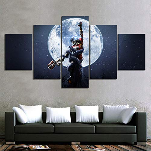 Cuadro En Lienzo Pinturas 5 Partes Impresión Impresiones En Lienzo De Arte Prey Mooncrash Juego 3D Hd Mural Para La Moderno Decoración Del Hogar 150×80 Cm Listo Para Colgar(Enmarcado)