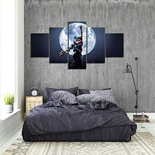 Cuadro En Lienzo Pinturas 5 Partes Impresión Impresiones En Lienzo De Arte Prey Mooncrash Juego 3D Hd Mural Para La Moderno Decoración Del Hogar 150×80 Cm Listo Para Colgar(Enmarcado)