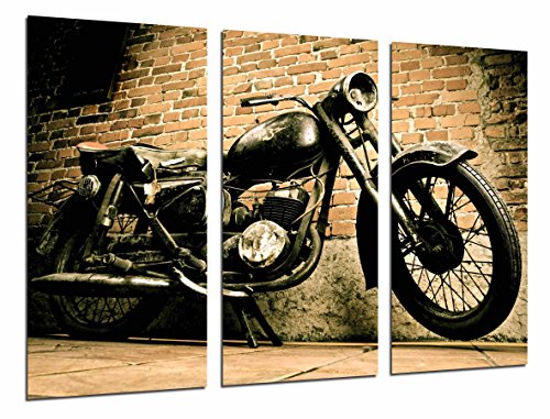 Cuadro Fotográfico Moto Vintage Negra, Harley Davidson Tamaño total: 97 x 62 cm XXL
