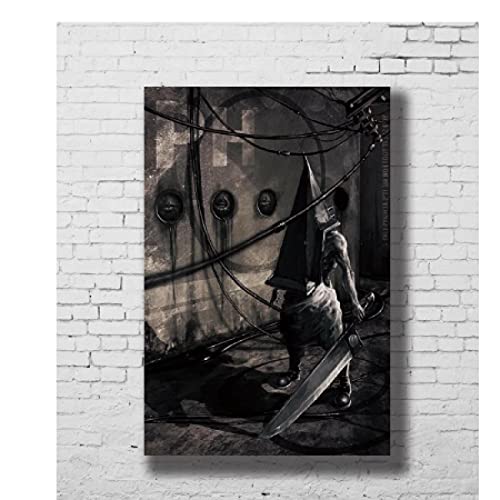 cuadros decoracion lienzowall art Regalo Silent Hill Pyramid Head Juego(60x90cm-Frameloos )