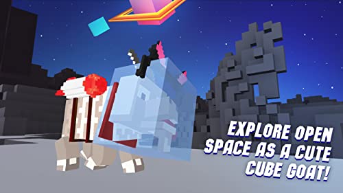 Cube Space Goat Sim 3D: Open Space Animal Simulator | UFO Games Cube Craft Blocky World Space Explorer