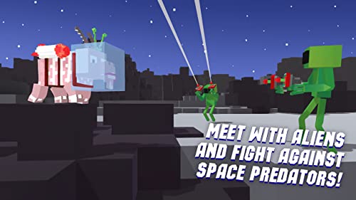 Cube Space Goat Sim 3D: Open Space Animal Simulator | UFO Games Cube Craft Blocky World Space Explorer