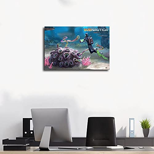 Cubierta clásica para juegos de Subnautica 3 Póster de lona para dormitorio, deportes, paisaje, decoración de habitación, regalo Unframe: 40 x 60 cm