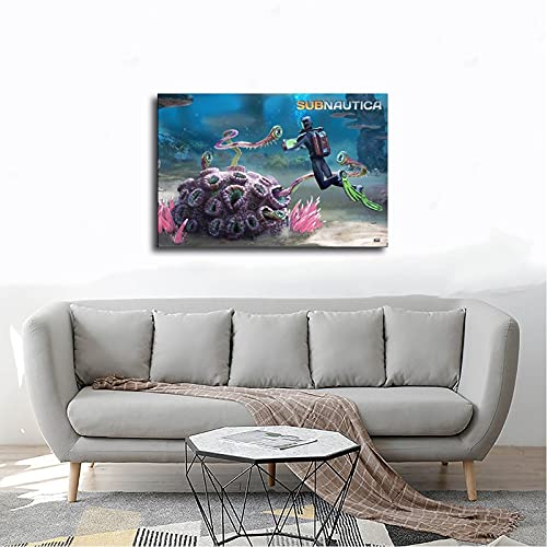 Cubierta clásica para juegos de Subnautica 3 Póster de lona para dormitorio, deportes, paisaje, decoración de habitación, regalo Unframe: 40 x 60 cm