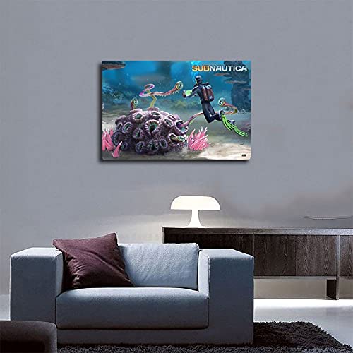 Cubierta clásica para juegos de Subnautica 3 Póster de lona para dormitorio, deportes, paisaje, decoración de habitación, regalo Unframe: 40 x 60 cm