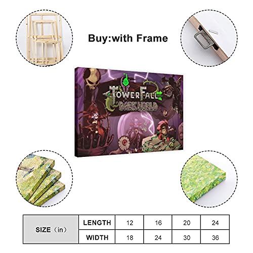 Cubierta de juego popular clásica TowerFall Ascension 1 póster de lona para dormitorio, deportes, paisaje, decoración de habitación, marco de regalo de 40 x 60 cm