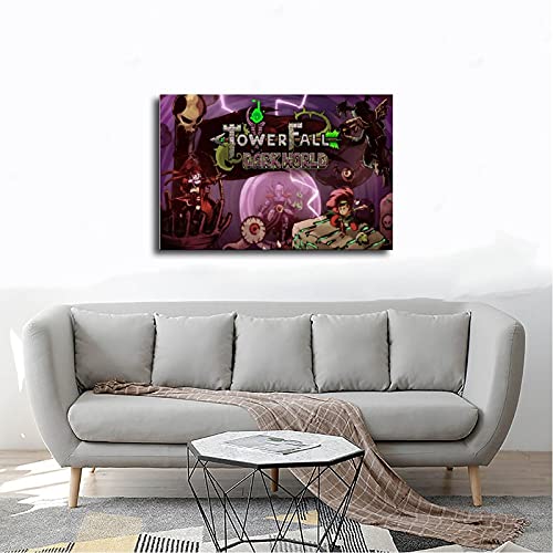 Cubierta de juego popular clásica TowerFall Ascension 1 póster de lona para dormitorio, deportes, paisaje, decoración de habitación, marco de regalo de 40 x 60 cm
