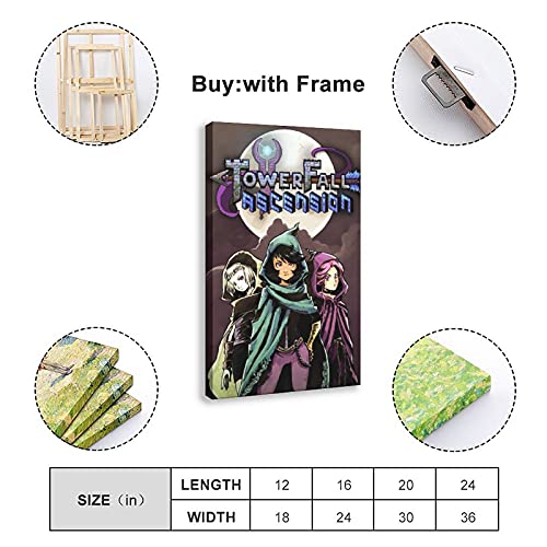 Cubierta de juego popular clásica TowerFall Ascension 3 Wall Art Decor Print Cuadros para carteles de sala de estar Marco: 60 x 90 cm