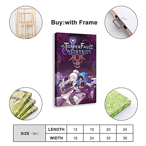 Cubierta de juego popular clásica TowerFall Ascension Canvas Poster Dormitorio Deportes Paisaje Decoración de la habitación Marco de regalo: 40 x 60 cm