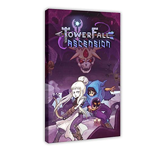 Cubierta de juego popular clásica TowerFall Ascension Canvas Poster Dormitorio Deportes Paisaje Decoración de la habitación Marco de regalo: 40 x 60 cm