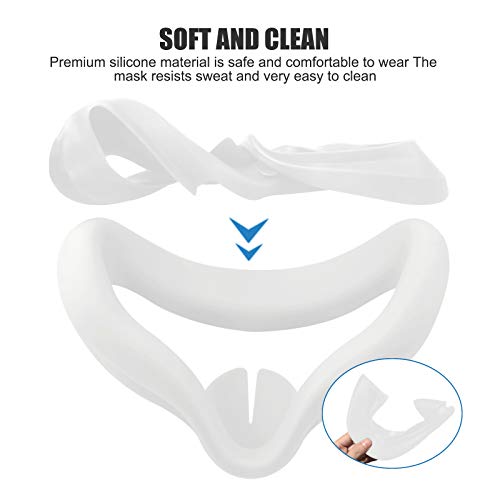 Cubierta Facial de Silicona VR para Auriculares Oculus Quest 2 VR Reemplazo Impermeable a Prueba de Sudor Almohadillas Faciales Accesorios de Oculus Quest 2 (Gris)