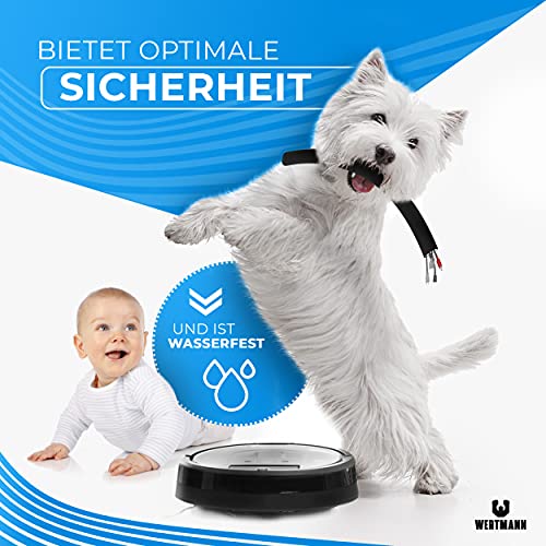 Cubre cables de neopreno Wertmann para gestión de cables de TV o PC - Diámetro ajustable - Funda de cable flexible, protector de cables para mascotas - 3m de gestión de cables b/n, tubo de cables