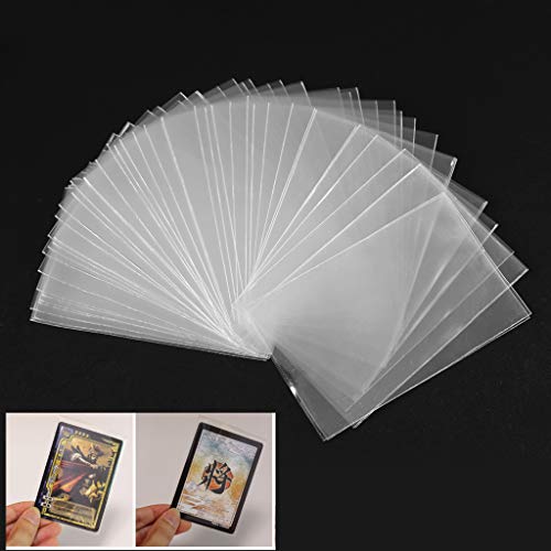 Cuigu Lote de 100 fundas mágicas transparentes para proteger los naipes de los juegos de cartas, como póquer, tarot, Tres Reinos, plástico, transparente, B