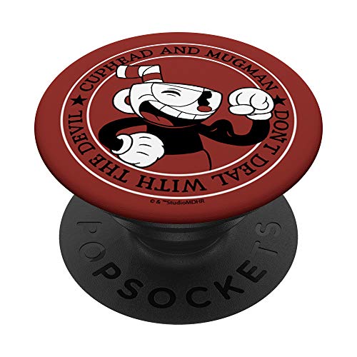 Cuphead And Mugman Don't Deal With The Devil Logo PopSockets PopGrip: Agarre intercambiable para Teléfonos y Tabletas
