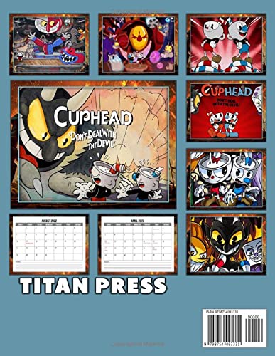 Cuphead Don't Deal With the Devil 2022 Calendar: Video Game 16-Month Monthly Planner | Classroom, Home, Office Supplies