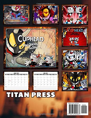 Cuphead Don't Deal With the Devil 2022 Calendar: Video Game 16-Month Monthly Planner | Classroom, Home, Office Supplies